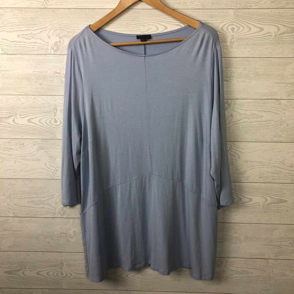 J Jill Wearever Collection Women's 2X Scoop Neck Tunic Shirt 3/4 Sleeve Top